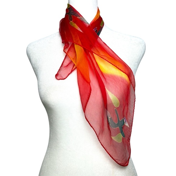 Accessories - Artisan dyed silk square scarf artsy